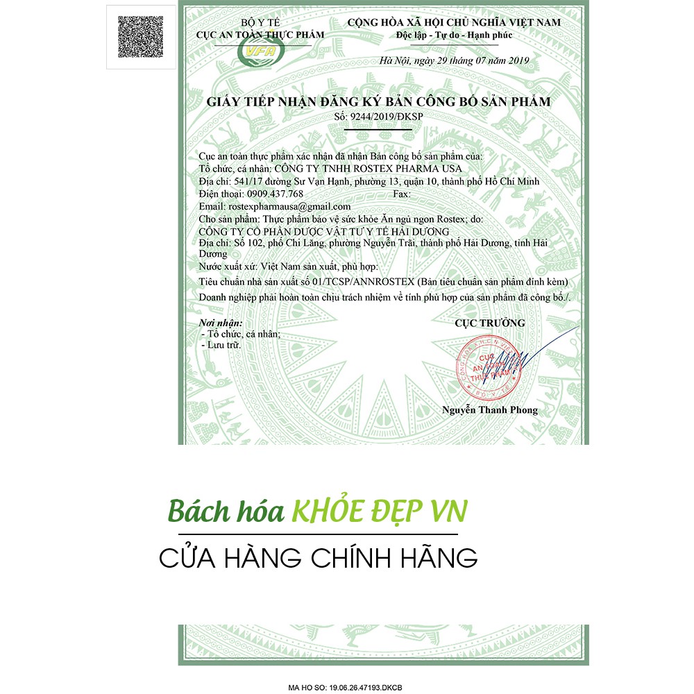 Viên Ăn Ngủ Ngon Rostex Omega 3 tăng cường sức đề kháng - Chai 60 viên (Ăn Ngủ Ngon Rostex Chai)