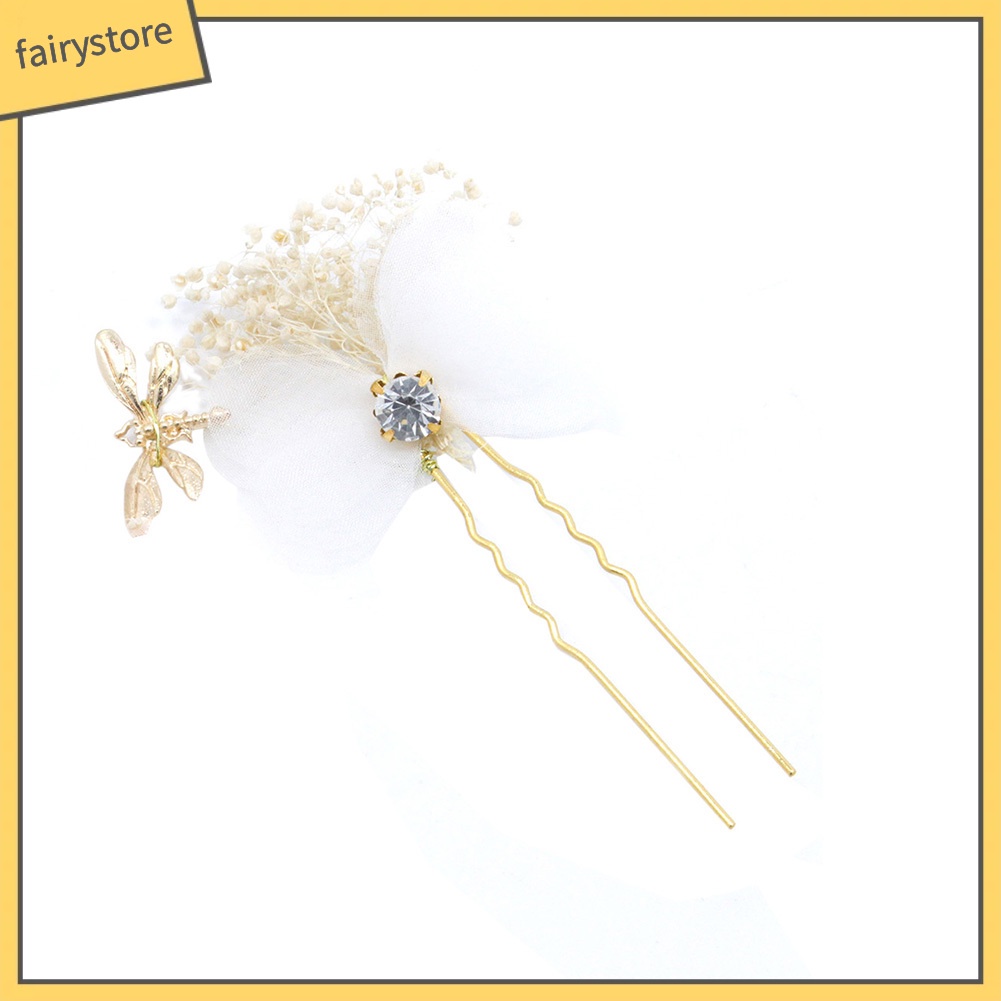 Kẹp Tóc Hình Chuồn Chuồn Đính Đá Thời Trang Cho Nữ