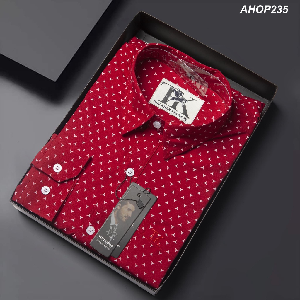 Áo sơ mi nam trung nam trung niên ngắn tay caro AHOP23