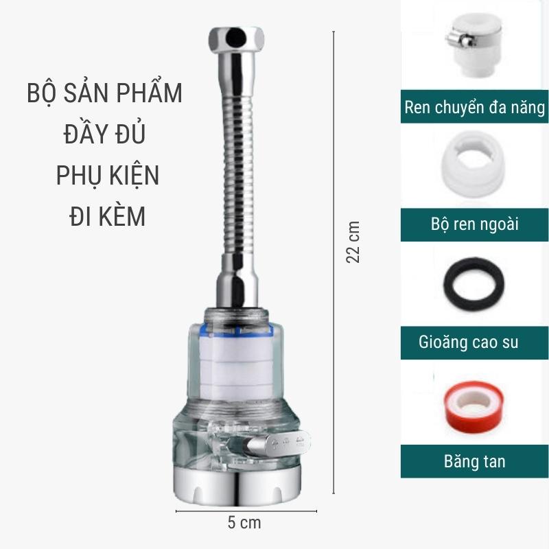 Đầu vòi rửa chén tăng áp 3 mức độ có lõi lọc bồn rửa chén chất liệu inox Suninlife