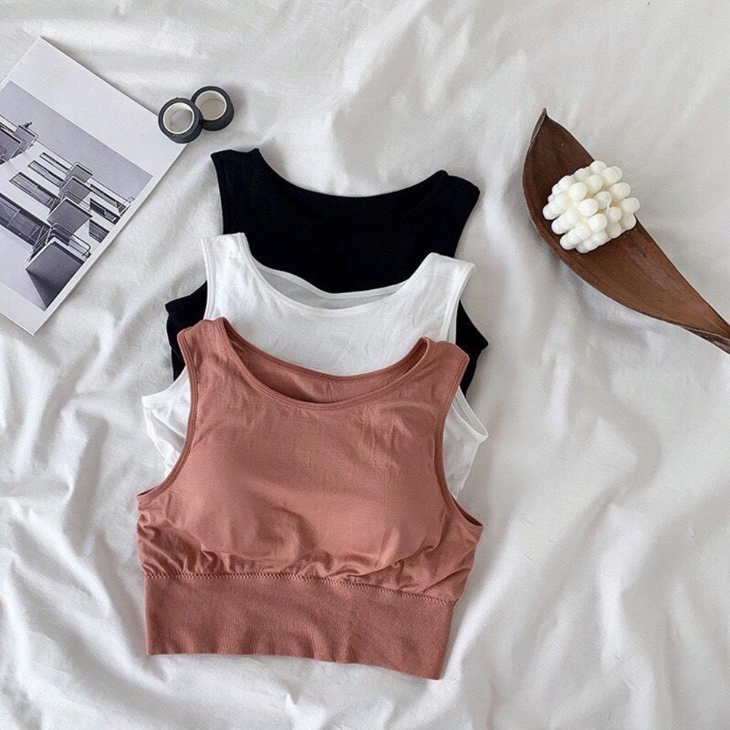 Áo bra 3 lỗ nữ, croptop Hàn siêu co giãn thời trang Hàn 40-55kg