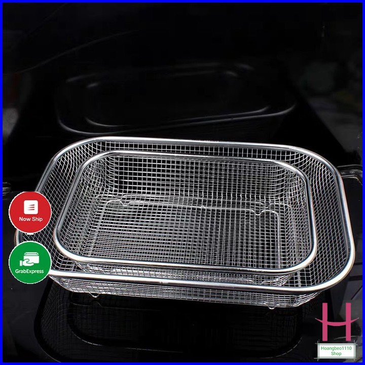 Bộ 2 rổ lưới bằng inox có đế đựng rau củ quả, đựng dụng cụ bền, sáng đẹp { H }