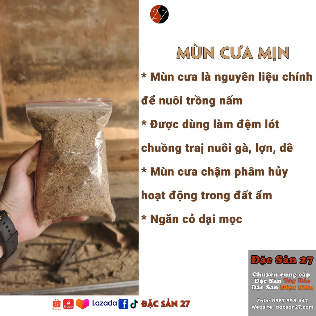 Mùn cưa mịn (800gr), nuôi trồng nấm, loại bỏ cỏ dại - Đặc Sản 27