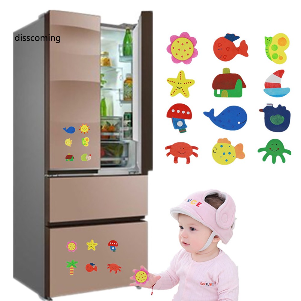 Set 12 miếng gỗ nam châm gắn tủ lạnh nhiều hình xinh xắn