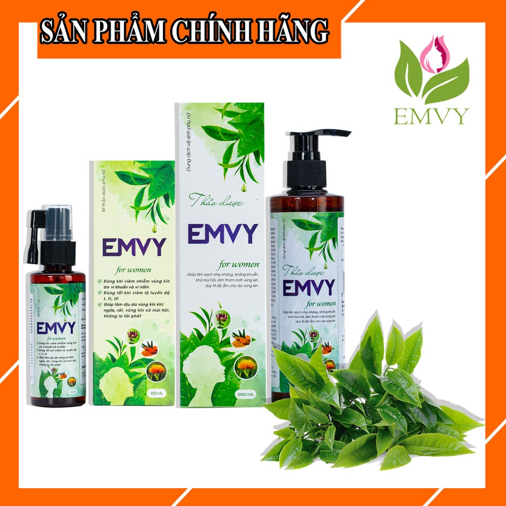 Bộ phụ khoa (Rửa + Xịt) Emvy- viêm phụ khoa, viêm âm đạo, nấm vùng kín, viêm lộ tuyến