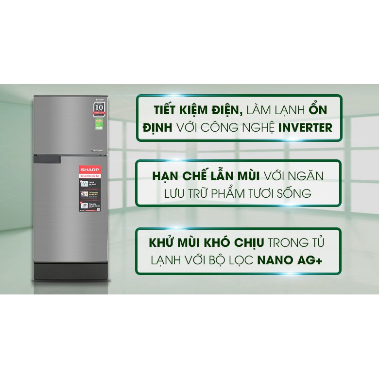 Tủ lạnh Sharp Inverter 150 lít SJ-X176E-SL (Miễn phí giao tại HCM-ngoài tỉnh liên hệ shop)