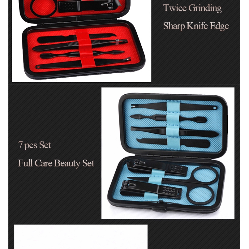 Bộ 7 Dụng Cụ Chăm Sóc Móng Tay Chân Bằng Thép Không Gỉ Di Động Mới
