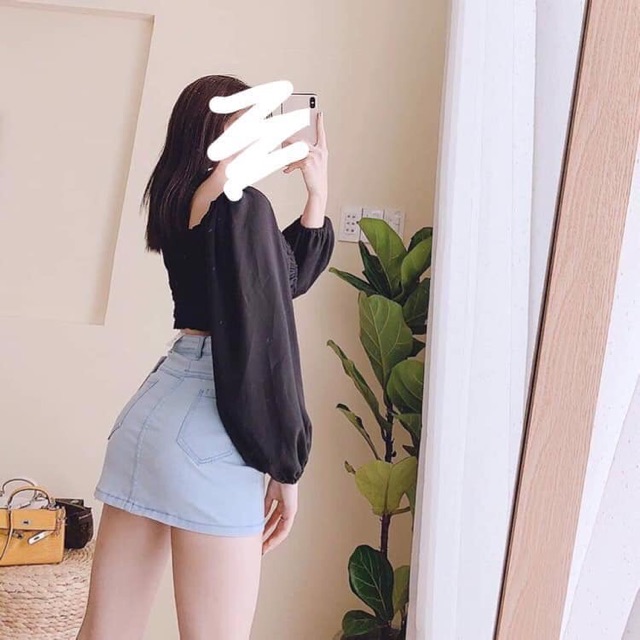 CHÂN VÁY A JEAN XANH