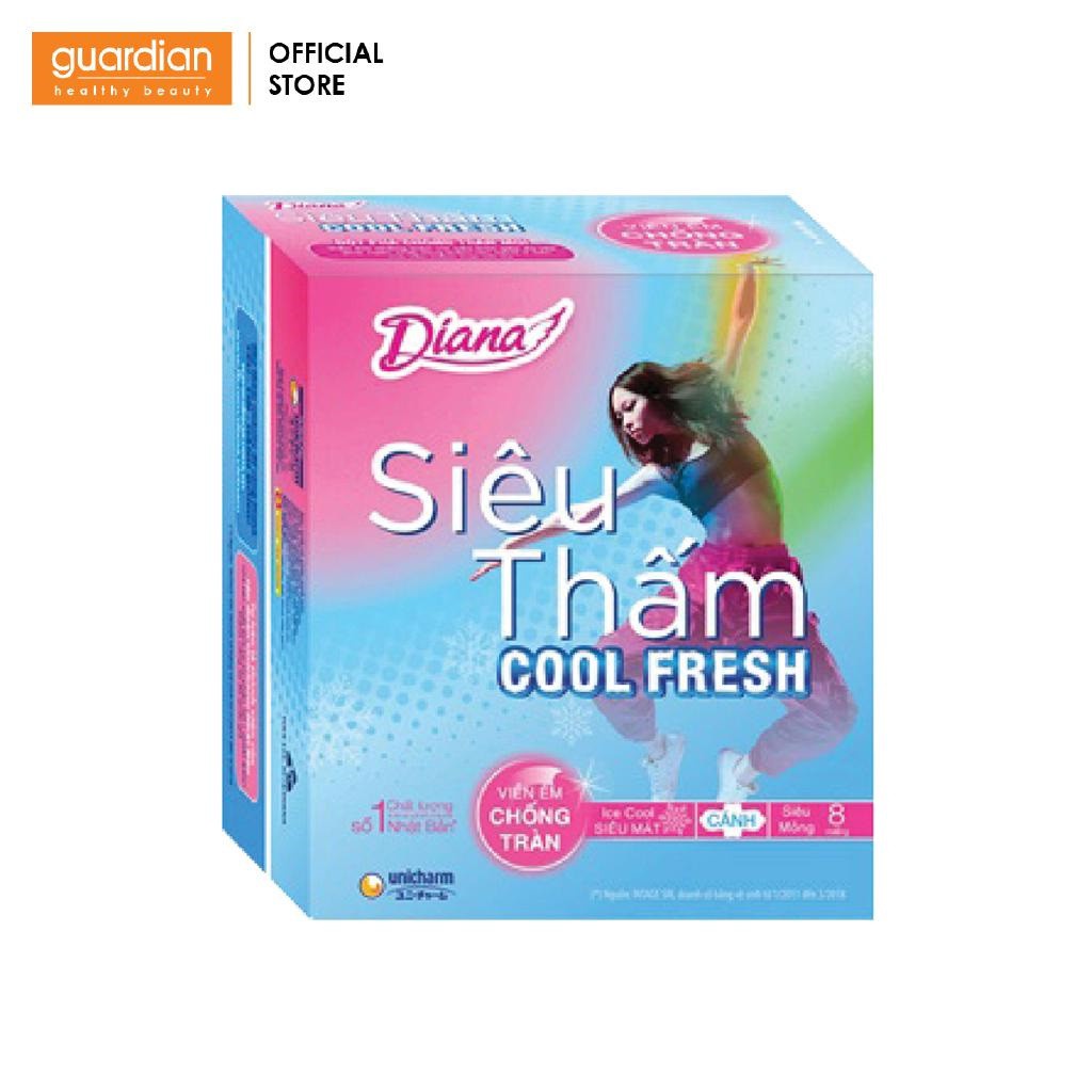 Băng vệ sinh Diana siêu thấm Cool Fresh có cánh (8 miếng)