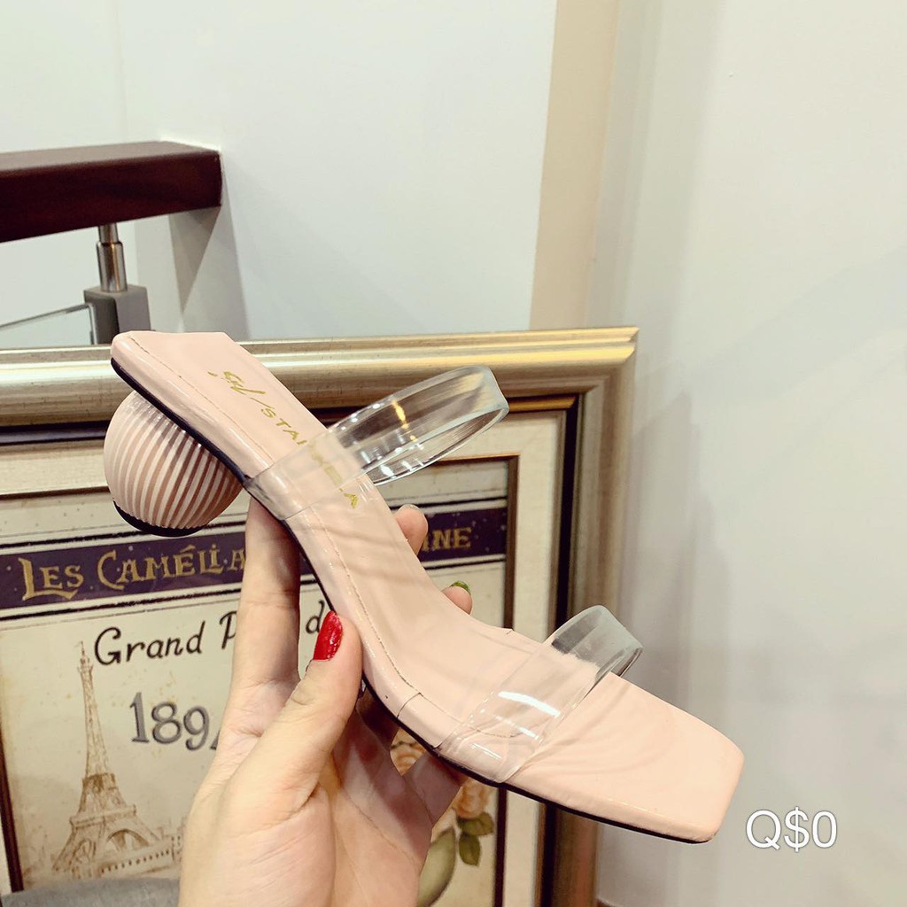 Guốc cao gót nữ quai mica trong siêu xinh cao 6p - s54