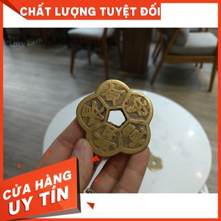 Đồng tiền hoa mai phong thủy bỏ ví chiêu tài cao cấp