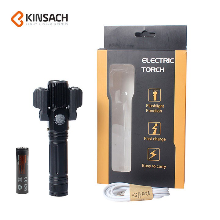 Đèn Pin Siêu Sáng Kinsach Ks-738 3 Bóng Xoay 360 Độ