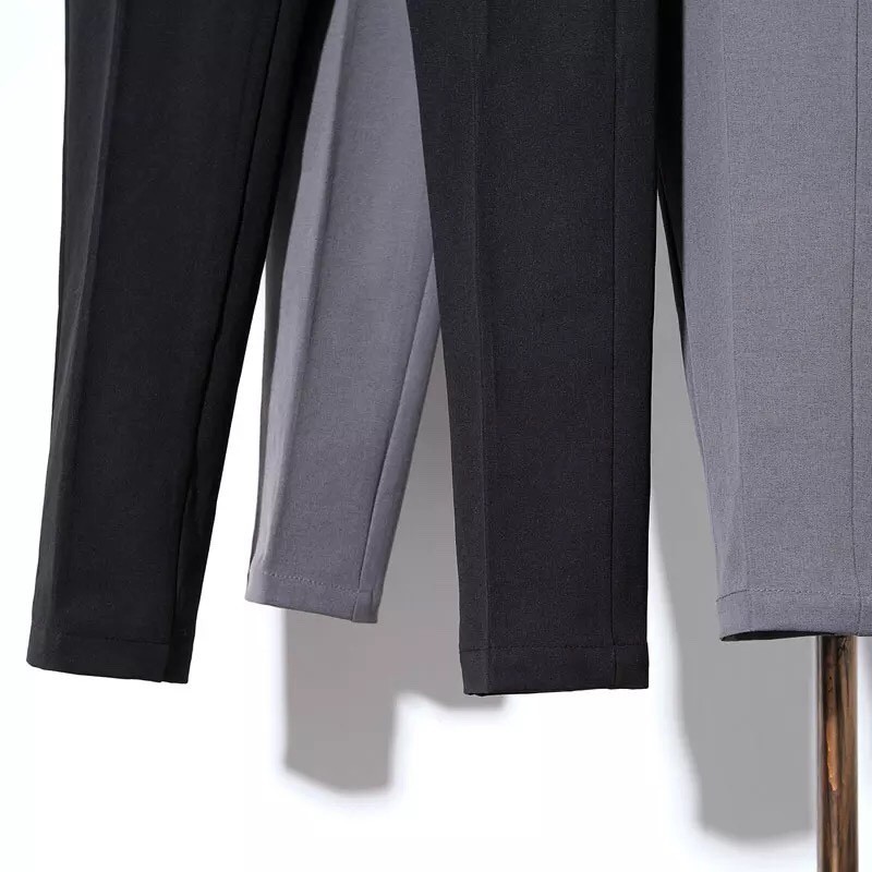 Quần vải nam vải cotton mát, quần âu nam cao cấp co dãn ôm ống côn vải chống nhăn cao cấp không bai