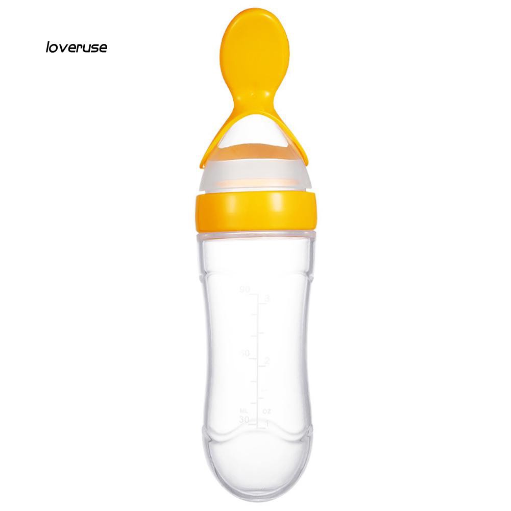 Bình thìa ăn dặm bằng silicon mềm dung tích 90ml kích thước 5x20cm cho bé
