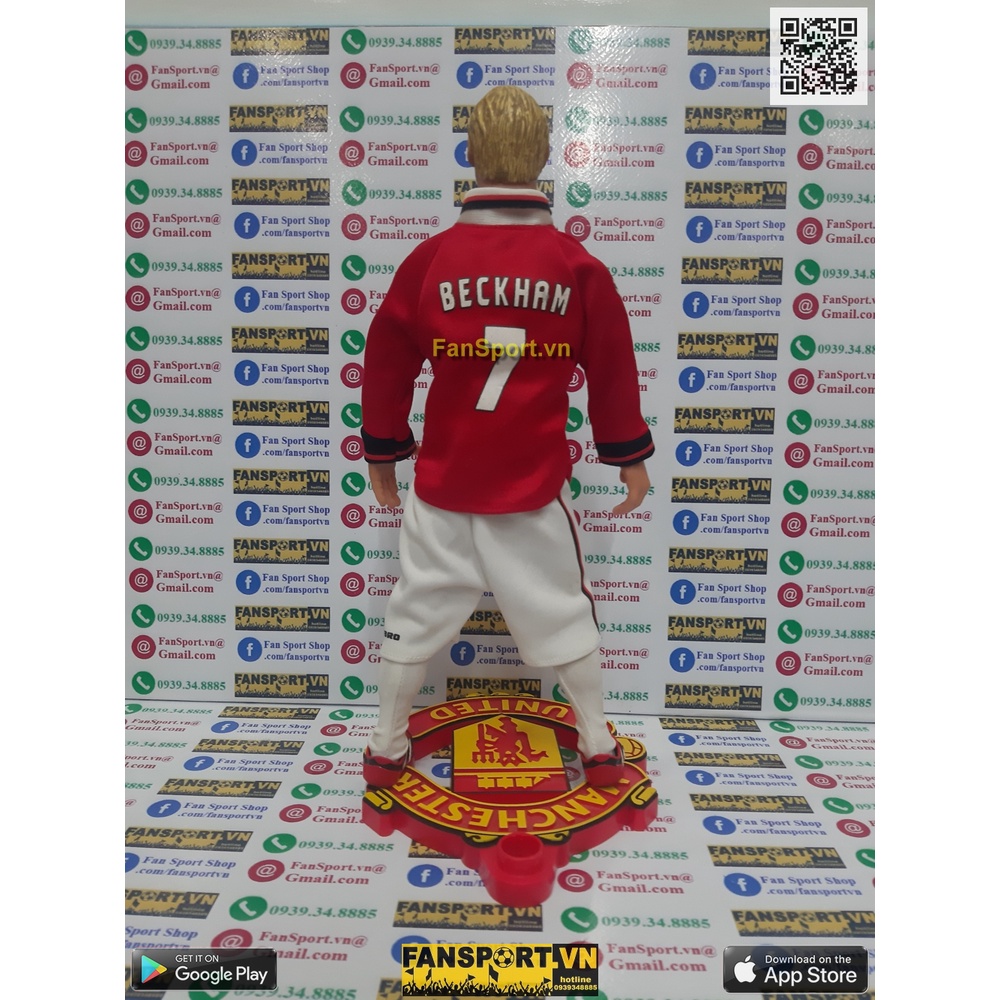 Mô hình tượng cầu thủ bóng đá David Beckham 7 Manchester United Hero Treble 1999 figure red kodoto soccerwe prostars