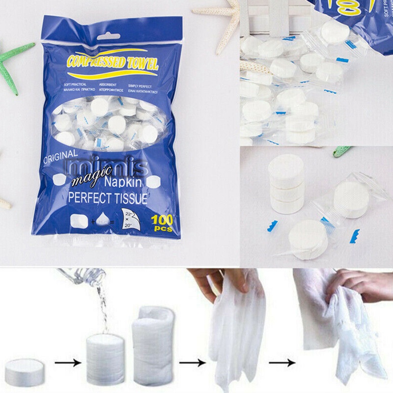 100 Viên Nén Dùng Một Lần Để Đi Du Lịch Hoặc Cắm Trại