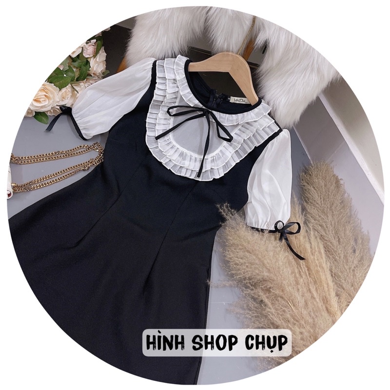 Đầm váy tiểu thư xinh xắn, form chữ A, cổ nơ nhẹ nhàng trẻ trung. Mặc đi làm, dạo phố, dự tiệc đều đẹp