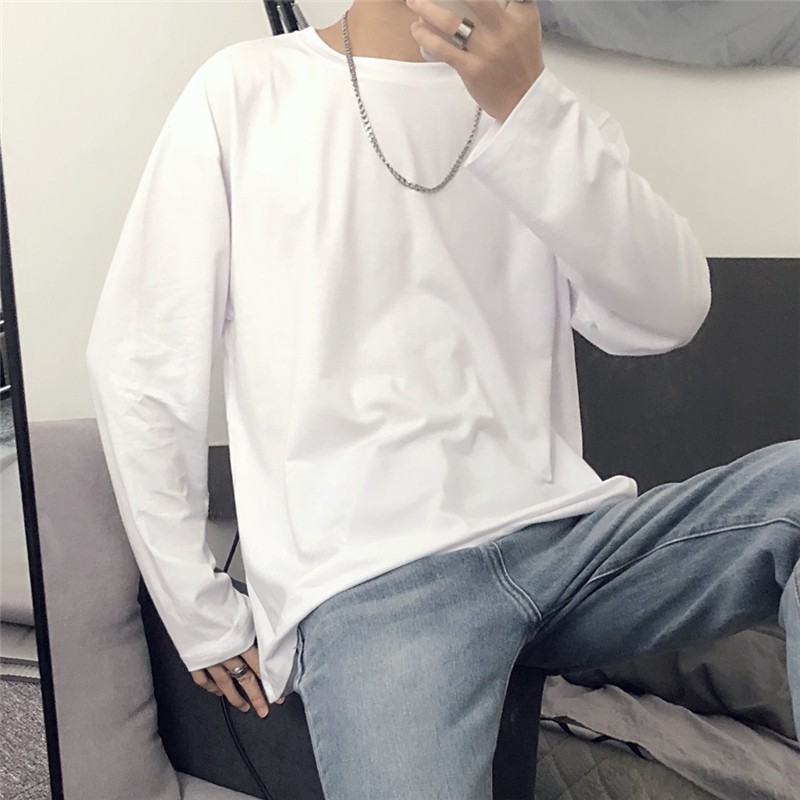 Áo Thun Tay Dài Màu Sắc Đơn Giản Cho Nữ 226672Áo Thun Dáng Rộng Màu Sắc Tươi Sáng Thời Trang Cho Cặp Đôi