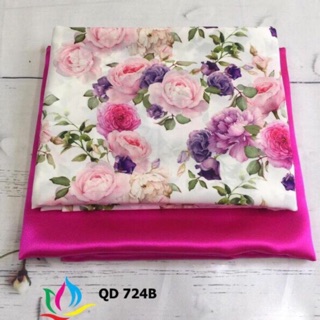 Vải áo dài hoa hồng