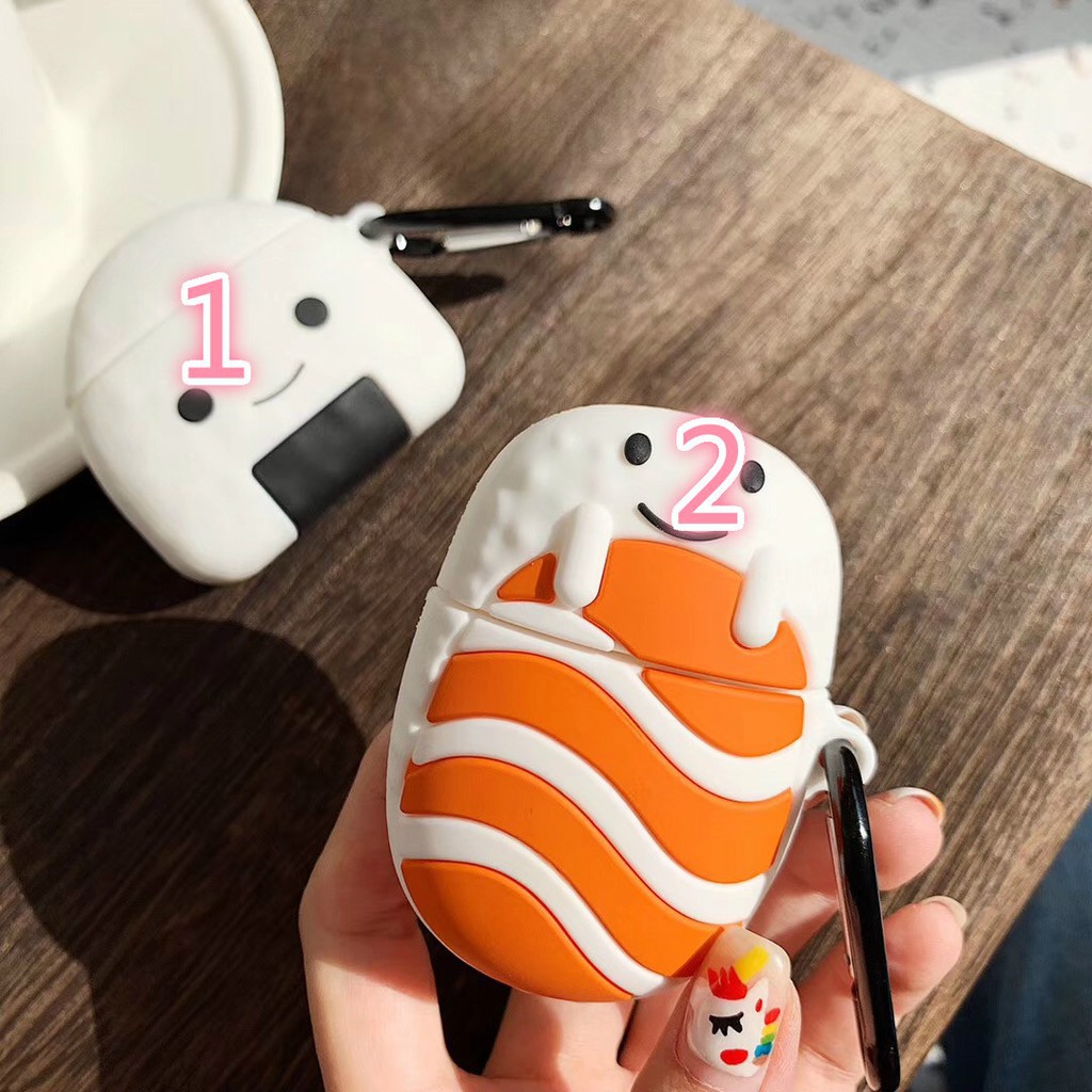 Vỏ bảo vệ mềm hình sushi dễ thương cho airpods1 airpods2