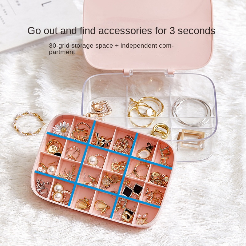 Hộp Đựng Trang Sức Hai Tầng Cỡ Lớn Chống Bụi Tiện Dụng