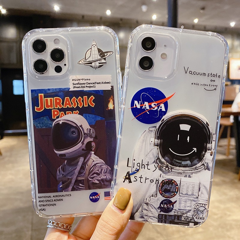 Samsung A71 A51 4G Note10 S10 Lite A50 A50S A30S A7 2018 Soft Transparent Case Street Fashion Label c d g Red Heart Trend Sticker n a s a Space Universe Astronaut n i k e  Protective Slim Phone Casing Cover