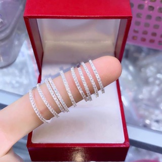 Nhẫn bạc 1 hàng đá