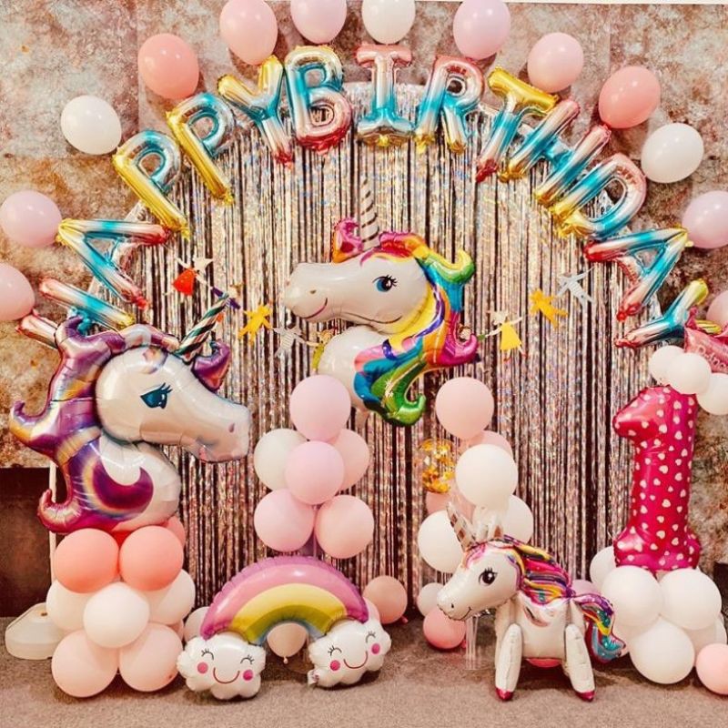 ( KÈM BƠM BÓNG )SET BÓNG SINH NHẬT NGỰA PONY