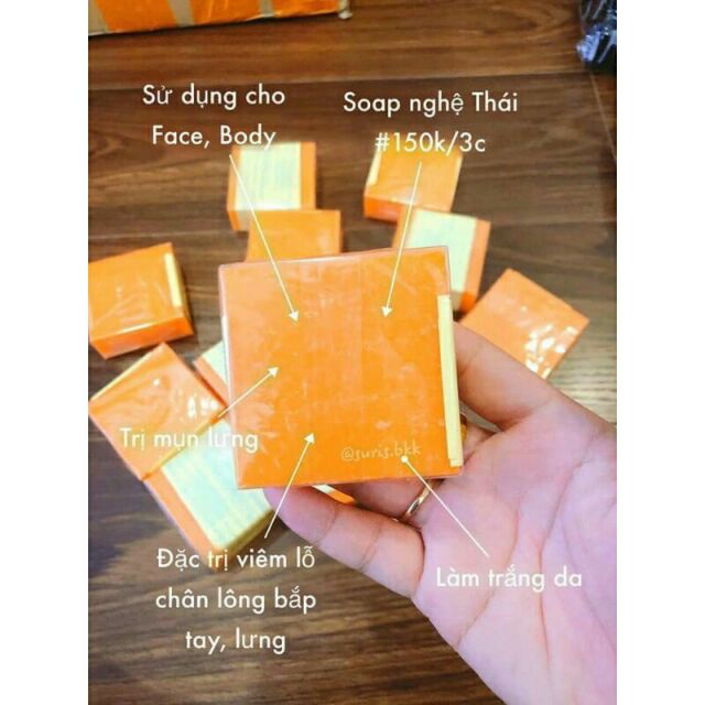 Xà bông nghệ ( cám gạo và nghệ cam) Thái Lan chính hãng 100% | BigBuy360 - bigbuy360.vn