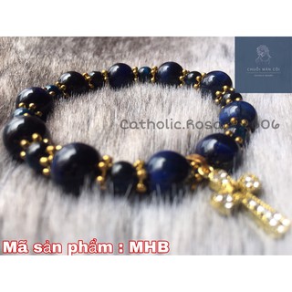 Chuỗi Mân Côi 10 hạt Thánh Giá hoa đá đẹp