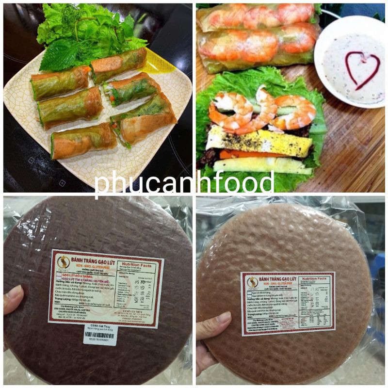 [Mã 77FMCGSALE1 giảm 10% đơn 250K] Bánh tráng gạo lứt đỏ /tím than/ngũ sắc eat clean ăn kiêng giảm cân tệp 50-60 cái.