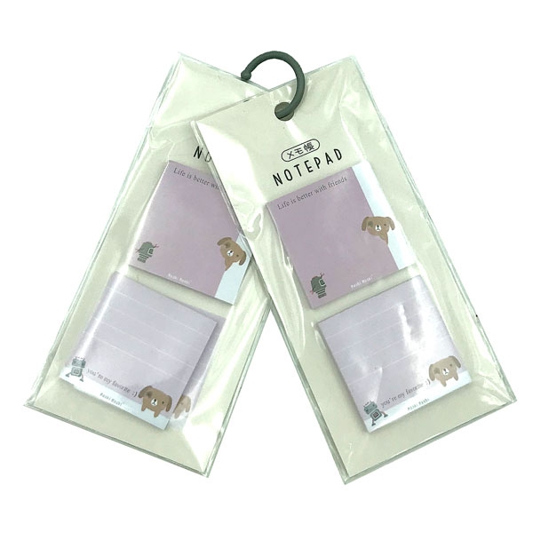 Giấy Note 1x2 cm - Moshi Moshi 424 - Mẫu 1 - Hình Chó - Màu Hồng