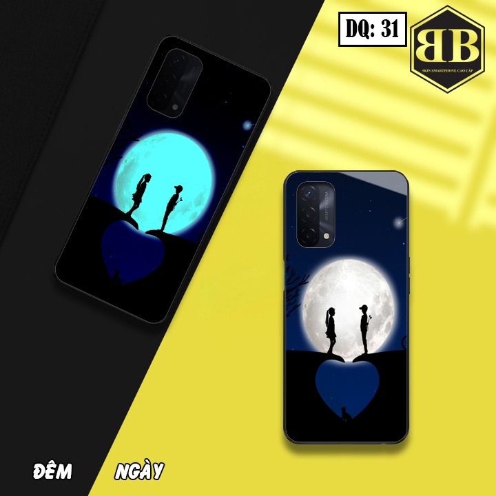 Ốp lưng kính Dạ Quang Oppo A74 4G / F19 phát sáng trong đêm hình in sáng tạo
