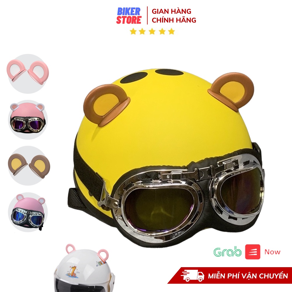 Tai Gấu Găn Mũ Bảo Hiểm, Phụ Kiện Trang Trí Nón Bảo Hiểm Cực Đẹp (1 Đôi)