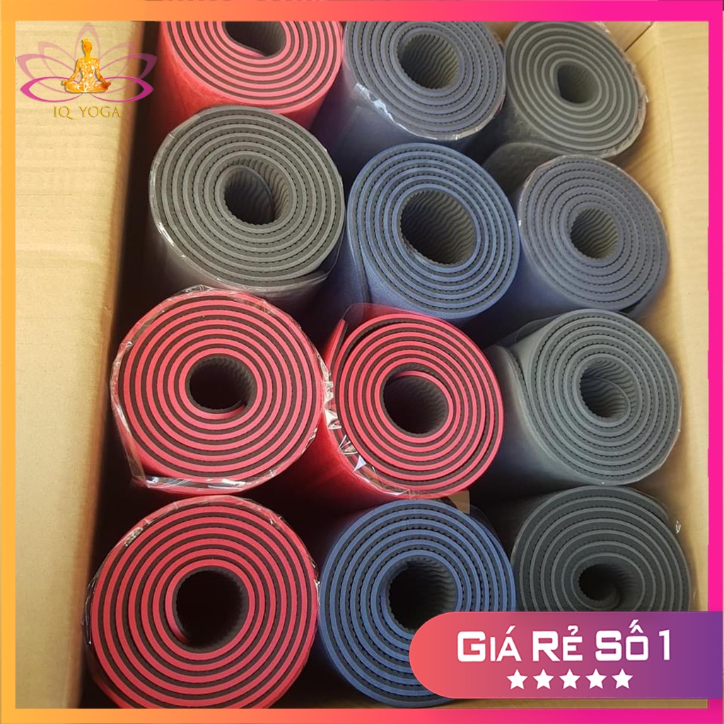Thảm tập yoga 6mm 2 lớp chất liệu TPE chống trơn trượt