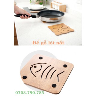 Đế gỗ lót ly nồi hình dễ thương trang trí bàn ăn