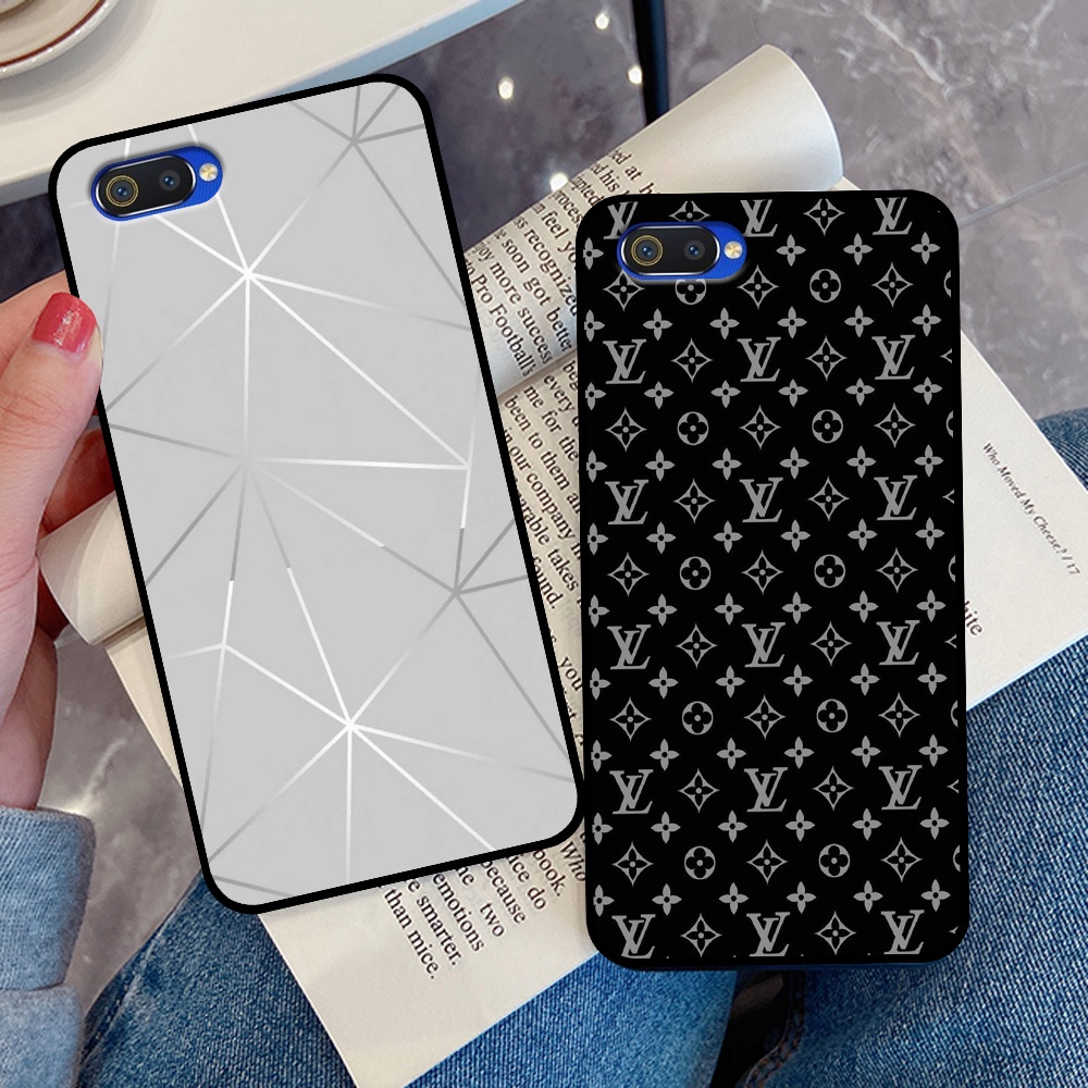 Ốp Realme C1 / C2 in hình thương hiệu LV, họa tiết xanh bạc siêu đẹp