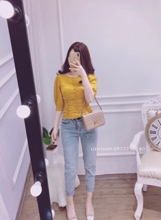 Áo lụa khuy bọc