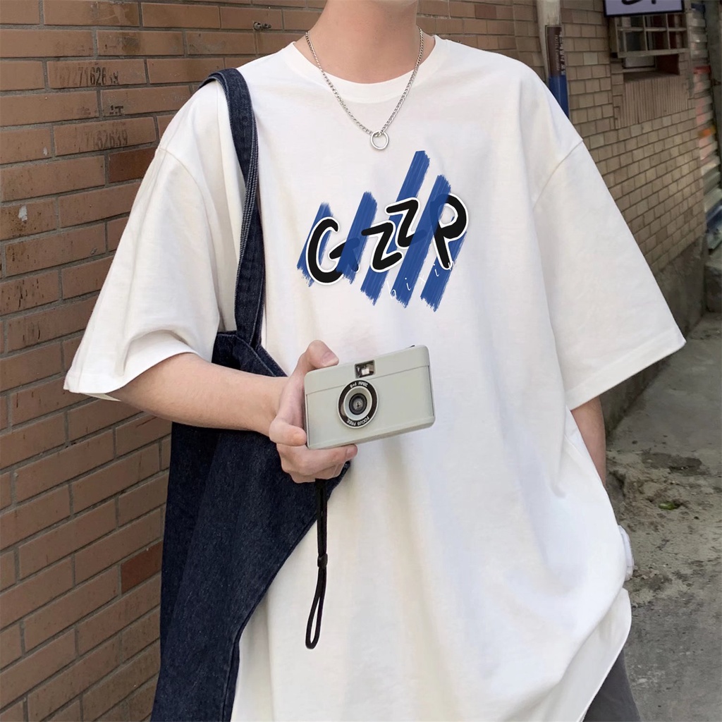 [M-8XL] Nhật Bản ​Áo Thun Tay Ngắn Dáng Rộng In Chữ Phong Cách Hip Hop Thời Trang Mùa Hè Cho Nam