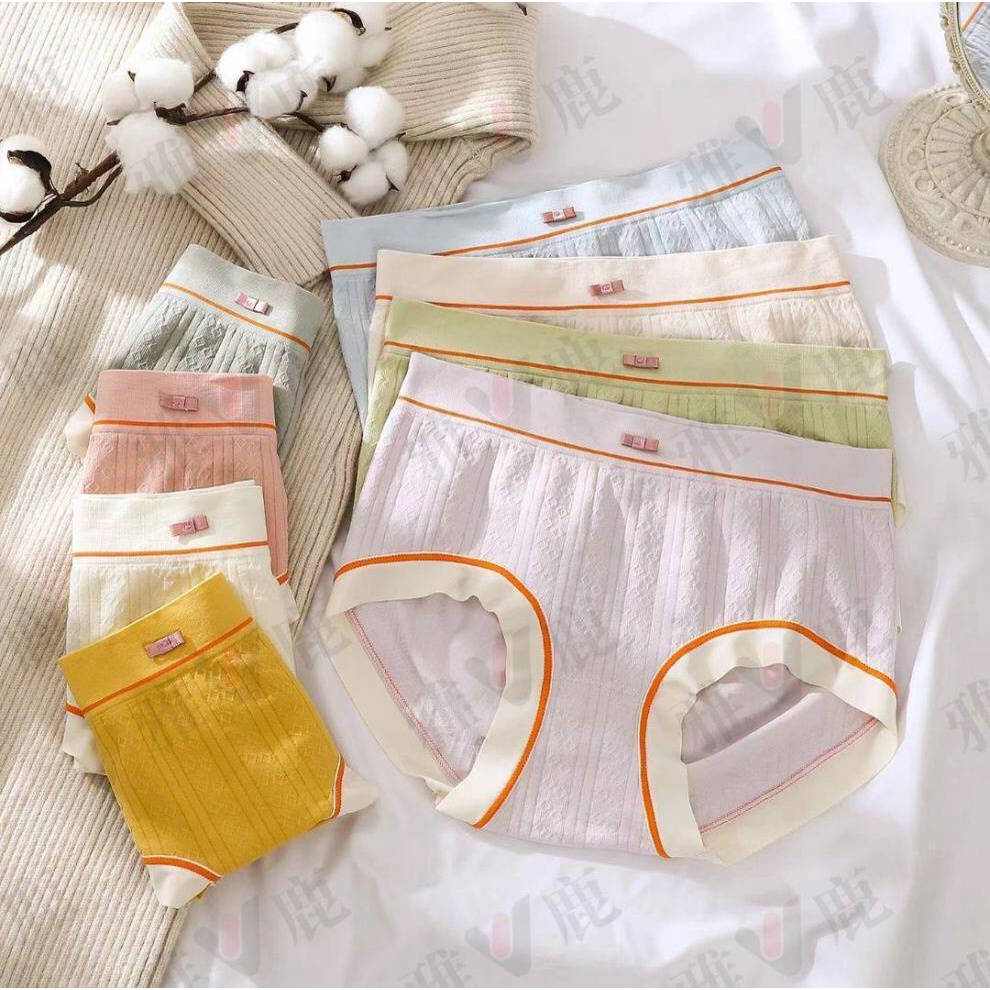Quần lót nữ cotton sọc viền su thoải mái co giãn e chiều YiOn Underwear QC16