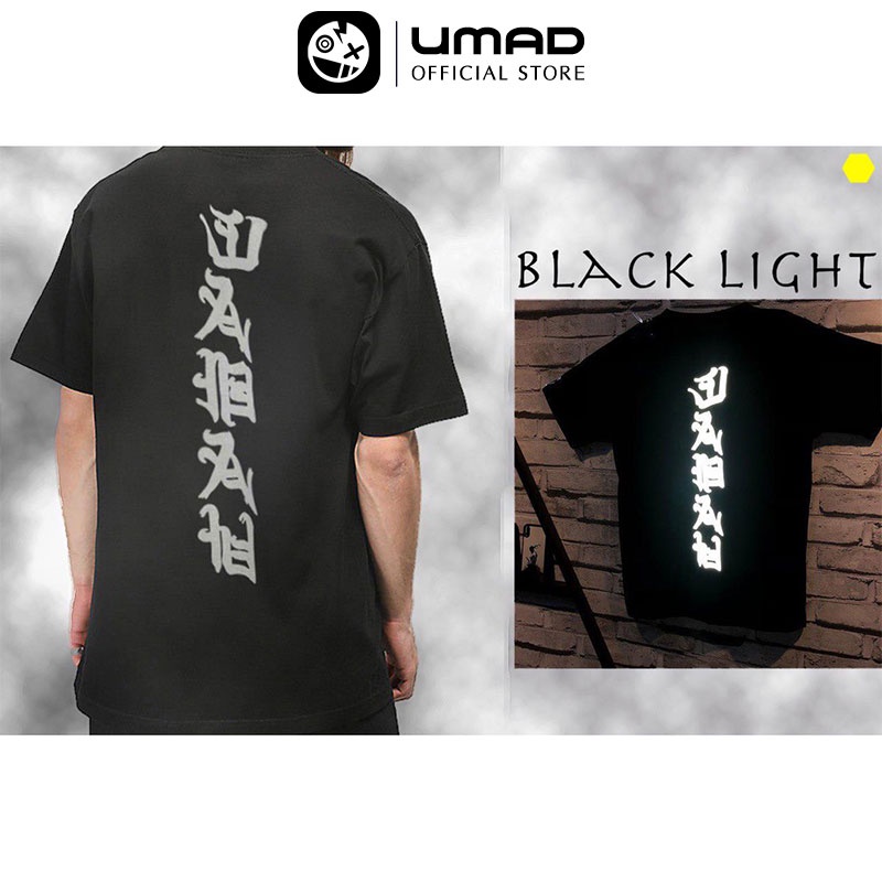 Áo thun UMAD unisex trending chữ Tàu v.1 phản quang nam nữ tay ngắn có big size