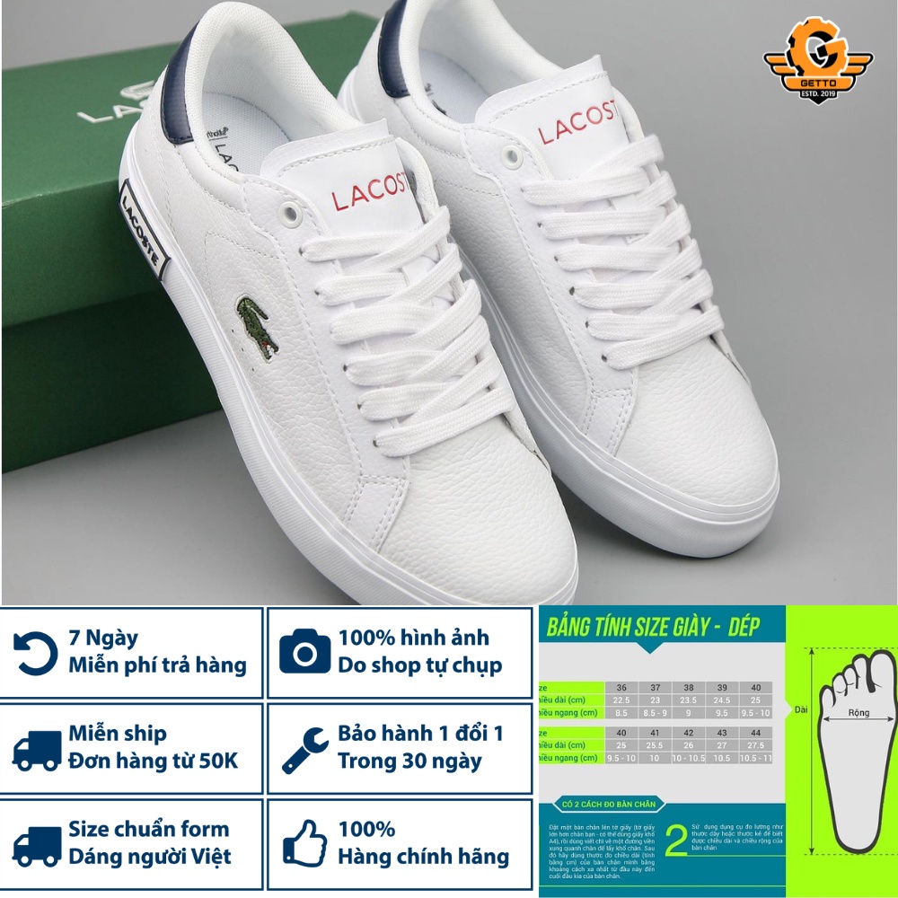 Giày thể thao nam da thật L.C.T thoáng khí êm chân, Giày sneaker cá sấu full box bill bản cao cấp