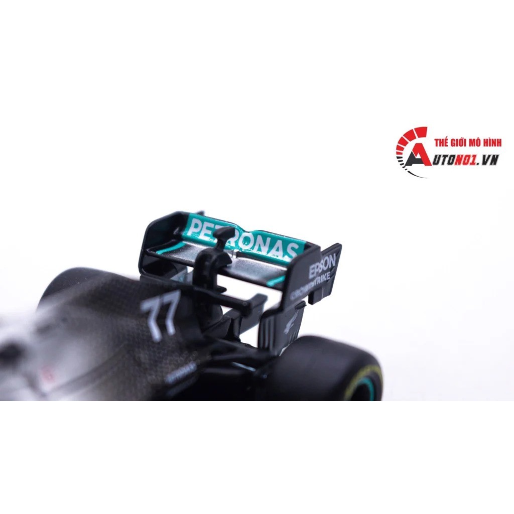 MÔ HÌNH XE F1 MERCEDES AMG PETRONAS F1 W10 2019 #77 HYBRID 1:43 BBURAGO 7522