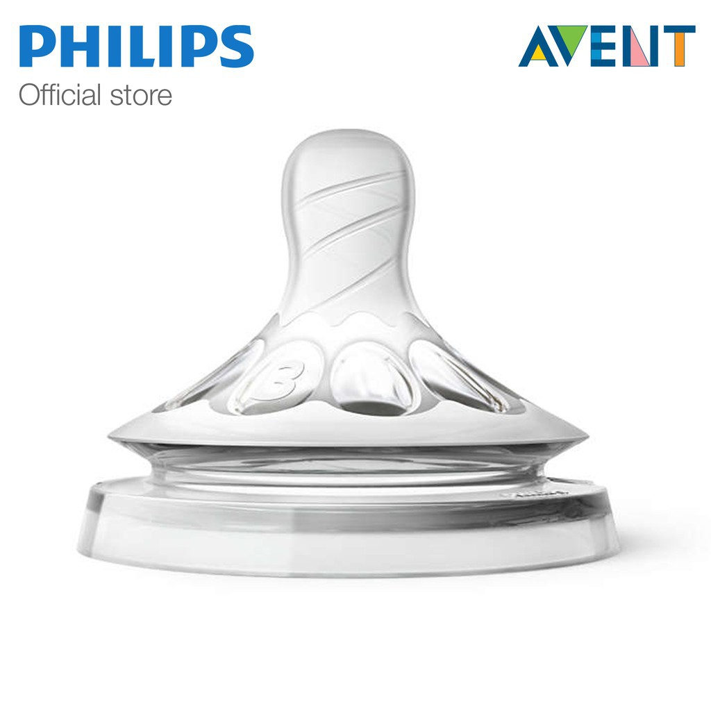 Núm ti Silicone Philips Avent dòng Natural cho trẻ từ 0 đến 6 tháng tuổi, set 2 cái