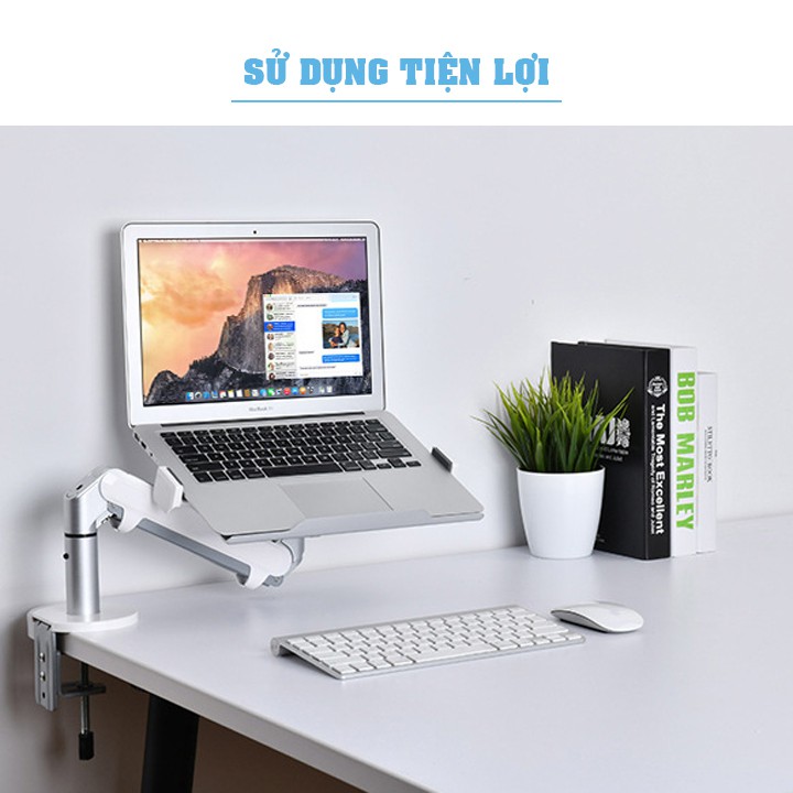 Giá Treo Đỡ Kẹp Laptop - Macbook - Ipad 12 - 17 Inch / Màn Hình Máy Tính 17 - 32 Inch / Hợp Kim Nhôm - Model: OZ 1S