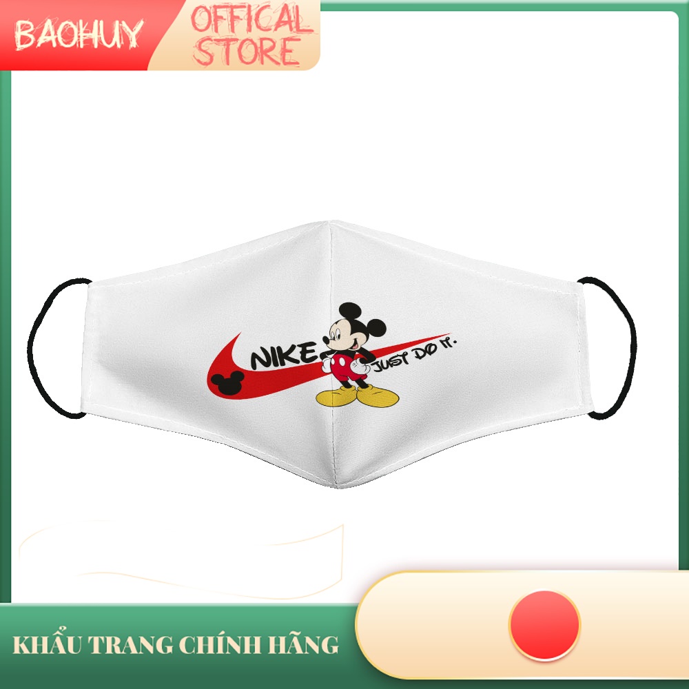 khẩu trang y tế xanh nhạt In Hình Nike_83 BAOHUY Chất Liệu Polyester Cotton 100%, Chống Bụi In Họa Tiết 3D Thời Trang