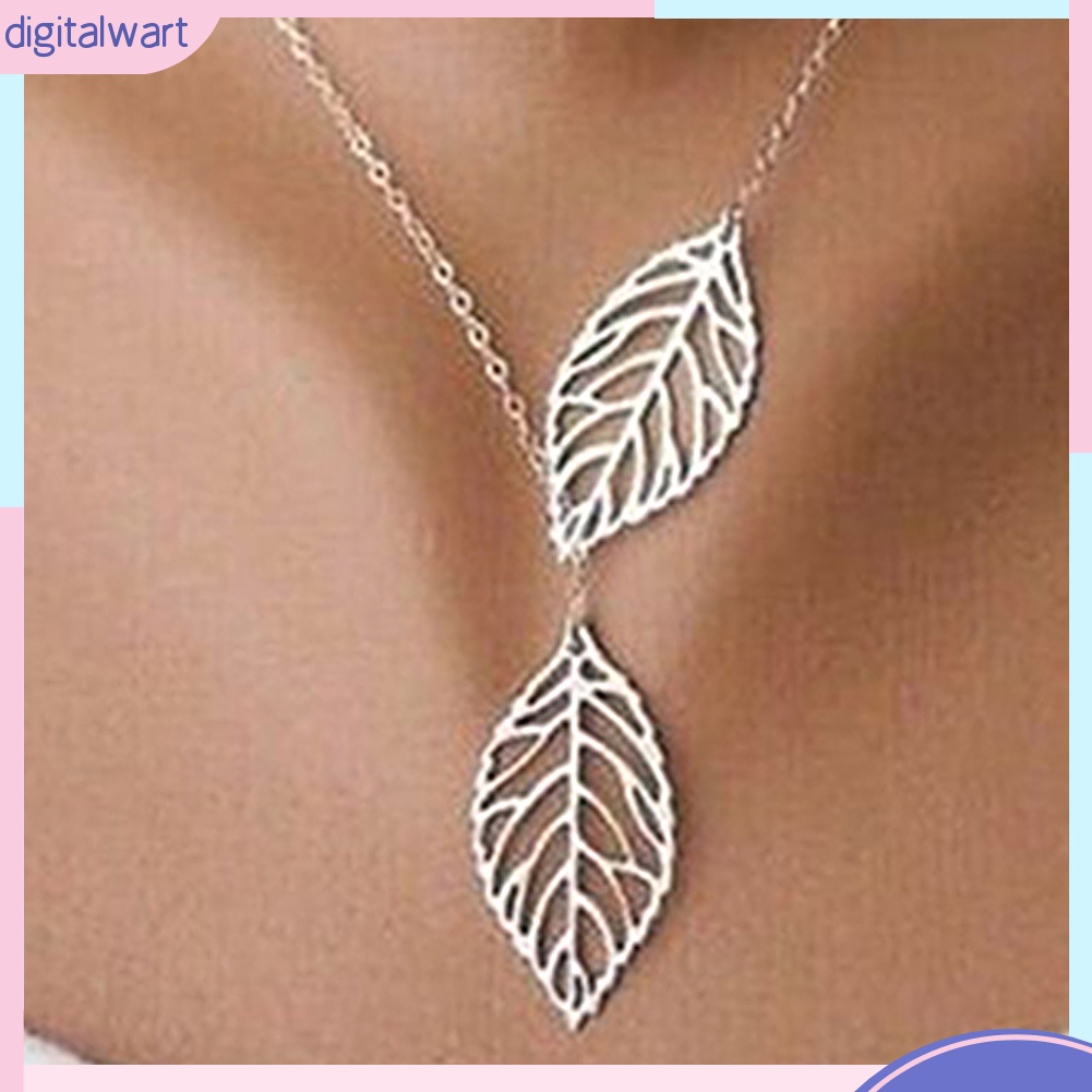 Dây Chuyền Mặt 2 Chiếc Lá Thời Trang Nữ Tính