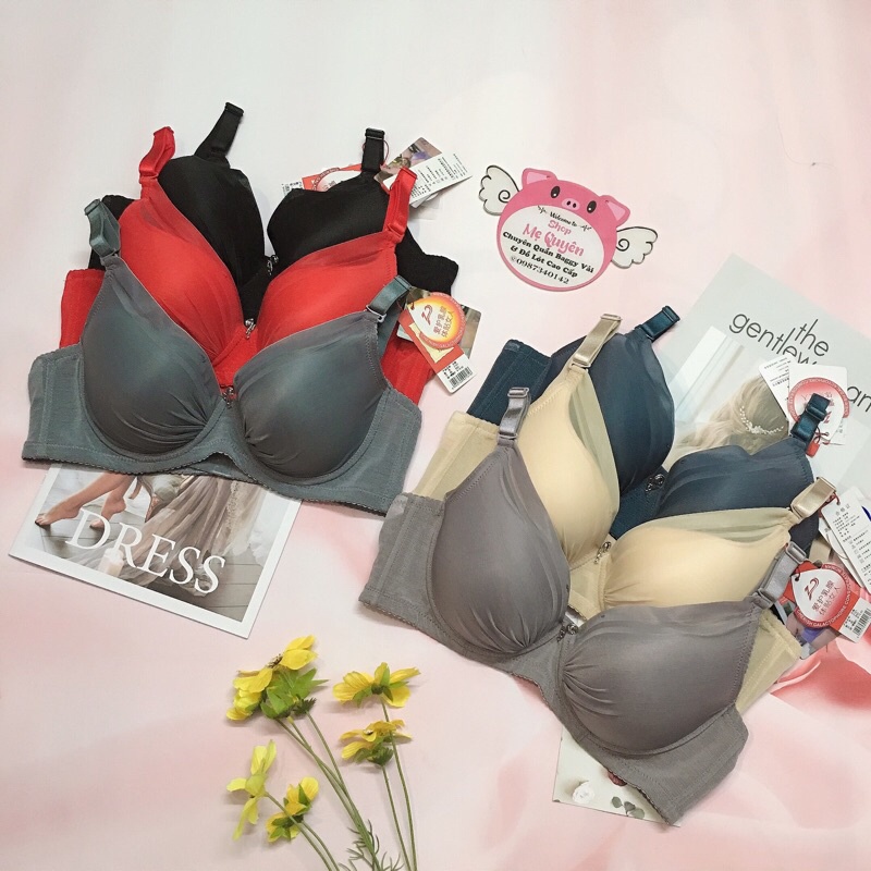 Áo lót nữ mút mỏng có gọng, chất lụa trơn siêu mát, cúp áo vát ôm ngực gọn gàng