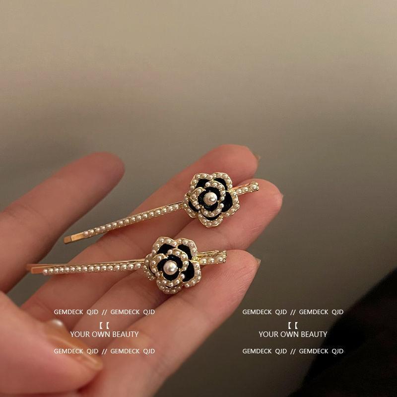 Kẹp Tóc Hình Hoa Trà Đính Ngọc Trai Phong Cách Retro Pháp