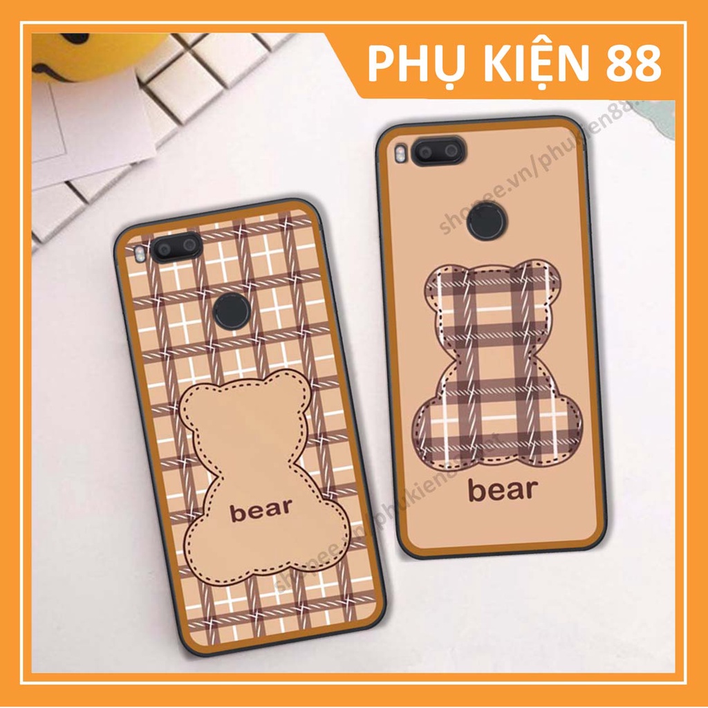 Ốp lưng Xiaomi Mi A1 ốp điện thoại LineBear, bé tóc xù, hoa siêu đẹp
